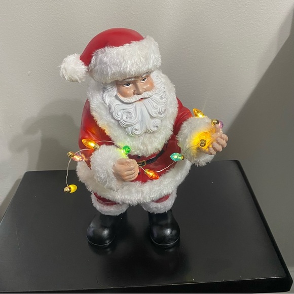 CHRISTMAS SANTA LED Light-Up  Statue Figurine 30cm Batteries Inc - Picture 1 of 9